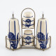 Porcelain Oil Dispenser & Salt Shaker Set - 4 Pcs